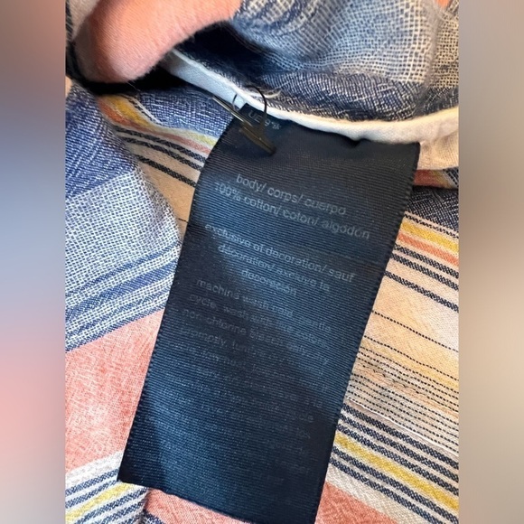 Tommy Hilfiger ladies striped button down top. Blue, orange & cream colors. S‎ - Picture 10 of 10